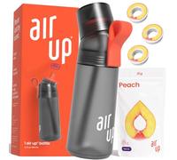 air up® Bouteille d'eau avec capsules aromatisées Gen 2 (620 ml) gris anthracite + 3 capsules de saveur pêche | Bouteille d'eau aromatisée sans sucre et anti-déversement avec paille | Bouteille d'eau