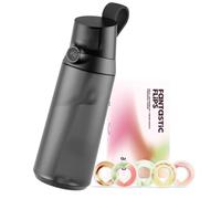 AIR UP® Bouteille d'eau Click Midnight Black Original Starter Set avec dosettes en 5 saveurs | Gourde de 600 ml avec arôme sans sucre | Passe au lave-vaisselle, sans BPA