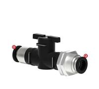 Air Valve BM Bulkhead Pneumatic Connectors Push In Quick Connector Hand Valve To Turn Switch Manual Ball Current Limiting(BM12-12,10PCS)