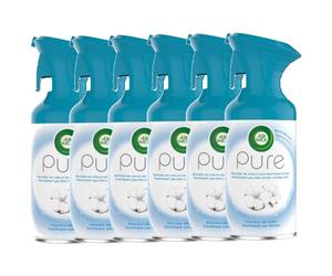 Air Wick Airwick Aérosol Soft Cotton Pure, Premium Spray Pure, pack de 6 x 250 ml)