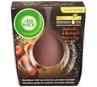 Air Wick Bougie parfumée bien-être en pot - Parfum : cannelle et pomme cuite - Jusqu'à 20 heures de combustion - Contient des huiles essentielles naturelles - 2 x 105 g de bougie parfumée
