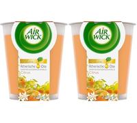 Air Wick Bougie parfumée de bien-être XL en verre - Parfum agrumes - Jusqu'à 40 heures de combustion - Contient des huiles essentielles naturelles - Bougie parfumée de 220 g (Lot de 2)