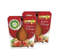 Air Wick BOUGIE PARFUMEE DUO EN VERRE - Parfum Cannelle Magie et Pomme Cuite - Contient des Huiles Essentielles Naturelles - Lot de 2 Bougies Parfumées