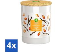 Air Wick - Bougie Parfumée - Vanille & Amande Douce - 35 heures de combustion - Pack Avantage - 4 pièces