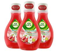 Air Wick Desodorisant Maison Continu Mèche Active Framboisier en Fleurs, Lot de 3