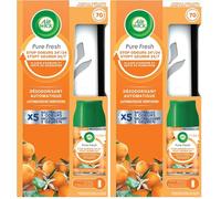 Air Wick Desodorisant Maison Diffuseur Freshmatic + 1 Recharge parfum Plaisir d'agrume et Zeste de mandarine (Lot de 2)