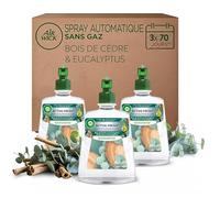 Air Wick Désodorisant Maison Spray Automatique Sans Gaz Active Fresh - 3 Recharges Parfum Bois de Cèdre & Eucalyptus