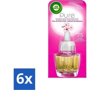Air Wick - Diffuseur de parfum électrique - Recharge pour désodorisant - Fleur de cerisier asiatique pure - 19 ml - Pack avantage - 6 pièces