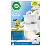 Airwick - Diffuseur électrique désodorisant huiles essentielles +1 recharge Fleur de Coton & Orchidée