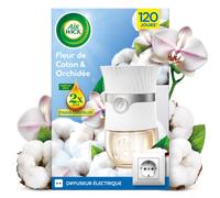 Airwick - Diffuseur électrique désodorisant huiles essentielles +1 recharge Fleur de Coton & Orchidée