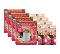 Air Wick Diffuseur Huiles essentielles Brume Parfumée Vanille & Framboise - Lot de 4 x 1 diffuseur + 3 recharges
