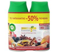 Air Wick Freshmatic Lot de 2 recharges pour spray Parfum feu craquelant et épices à la cannelle 250 ml
