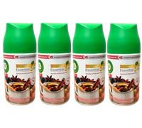 Air Wick Freshmatic Lot de 4 recharges pour spray Parfum feu craquelant et épices à la cannelle 250 ml