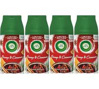 Air Wick Freshmatic Lot de 4 recharges pour vaporisateur Orange et cannelle 250 ml