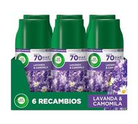 Air Wick Freshmatic Lot de 6 recharges de désodorisant en spray automatique Parfum pour maison Parfum prairie Lavande Violet 6 x 250 ml