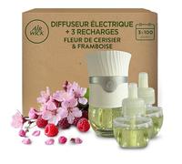 Air Wick Kit Diffuseur électrique + 3 recharges Fleur de Cerisier et Framboise 57mL