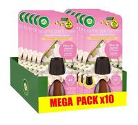 AIR WICK Lot de 10 Recharges Diffuseur Brume Parfumée désodorisant Huiles essentielles Fleur de Jasmin & Pivoine