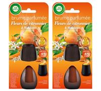 Air Wick Lot de 2 Recharges Diffuseur désodorisant d’Huiles Essentielles Brume Parfumée Fleur de Citronnier & Mandarinier - 20 ML