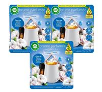 AIR WICK Lot de 3 Diffuseurs Brume Parfumée désodorisant Huiles essentielles Coton