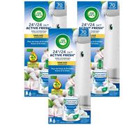 AIR WICK Lot de 3 Diffuseurs spray automatique désodorisant sans gaz Active Fresh + 1 recharge Fleur de Coton & Orchidée