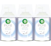 Air Wick Lot de 3 recharges de spray désodorisant automatique, coton frais, 250 ml, huiles essentielles naturelles, désodorisant