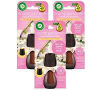 AIR WICK Lot de 3 Recharges Diffuseur Brume Parfumée désodorisant Huiles essentielles Fleur de Jasmin & Pivoine