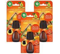 Air Wick Lot de 3 Recharges Diffuseur désodorisant d’Huiles Essentielles Brume Parfumée Fleur de Citronnier & Mandarinier - 20 ml