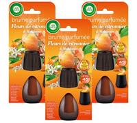 Air Wick Lot de 3 Recharges Diffuseur désodorisant d’Huiles Essentielles Brume Parfumée Fleur de Citronnier & Mandarinier - 20 ML