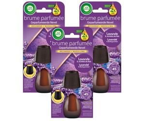 Air Wick Lot de 3 Recharges Diffuseur désodorisant d’Huiles Essentielles Brume Parfumée Lavande et Jacinthes des Bois