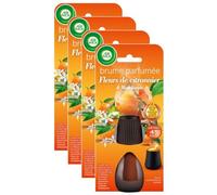 Air Wick Lot de 4 Recharges Diffuseur désodorisant d’Huiles Essentielles Brume Parfumée Fleur de Citronnier & Mandarinier - 20 ML