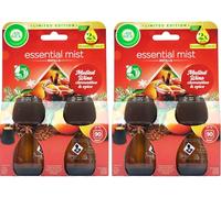 Air Wick Lot de 4 recharges pour brume d'huile essentielle Vin chaud (clémentine et épice)