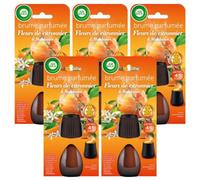 Air Wick Lot de 5 Recharges Diffuseur désodorisant d’Huiles Essentielles Brume Parfumée Fleur de Citronnier & Mandarinier - 20 ML