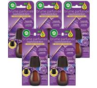 Air Wick Lot de 5 Recharges Diffuseur désodorisant d’Huiles Essentielles Brume Parfumée Lavande et Jacinthes des Bois