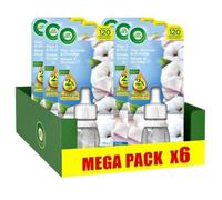 AIR WICK Lot de 6 Recharges Diffuseur désodorisant Electrique Huiles essentielles Coton et Orchidée