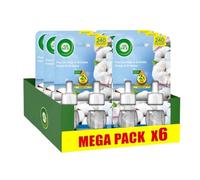 Air Wick Lot de 6 x 2 Recharges Diffuseur désodorisant électrique huiles essentielles Fleur de Coton et Orchidée