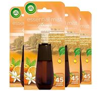 Air Wick Recharge Diffuseur d'Huiles Essentielles Essential Mist Parfum Fleur de Citronnier et de Mandarinier 20 ML, Lot de 4