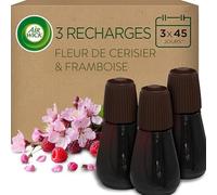 Air Wick Recharges Diffuseur Parfum Fleur de Cerisier & Framboise - Brume parfumée aux Huiles Essentielles - 3 x 20ml