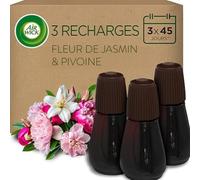Air Wick Recharges Diffuseur Parfum Fleur de Jasmin & Pivoine - Brume parfumée aux Huiles Essentielles - 3 x 20ml