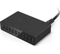 AIR2GO Chargeur USB 10 ports Station de recharge USB Quick Charge Alimentation USB légère, silencieuse, sans ventilateur