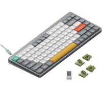 Air75 V2 Qmk/Via Clavier Mécanique, 75% Clavier Sans Fil ? Profil Bas, Bluetooth 5.1, 2.4Ghz Et Connexion Filaire, Compatible Avec Les Syst¿mes Windows Et Mac Os - Lunar Gray Switch Moss