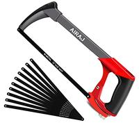 AIRAJ 300 mm scie à métaux,avec 10 lames de scie remplaçables de qualité, cadre réglable/poignée souple et confortable, scies à poignée pour couper le bois, l'acier, les tuyaux en PVC