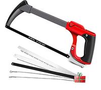 AIRAJ Le cadre de la scie à métaux ajuste la tension,300 mm deux angles de scie (45 ° / 90 °), le remplacement d'une clé de 7 lames de scie alternative pour les ensembles de scies à métaux