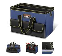 AIRAJ Petit sac à outils, 37 x 21 x 26 cm, vide, grande ouverture, outils d'accès facile, tissu Oxford de qualité supérieure, boîte à outils, organisateur d'outils, dites adieu au désordre