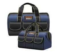 AIRAJ Sac à outils Robuste 14" et 18", Organisateur d'Outils à Large Ouverture Avec 5 Poches, Petit Sac de Rangement Multifonctionnel Pour Outils Divers, électricien, Charpentier, Mécanicien