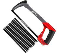 AIRAJ Scie à Métaux 300 mm, Lame à Double Angle de Coupe 45°/90°, Inclut 10 Lames, Scie à Métaux Multifonction Lourde pour PVC, Tuyaux Métalliques, Coupe de Bois