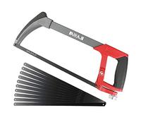 AIRAJ Scie à Métaux 300 mm,Scie à Métaux Portable avec 10 Lames Interchangeables,Scie Métaux 45°/90° pour Métal,Bois,Acier,Tuyau en PVC,Scie à Métaux et Plastique,Professionnelle Scie à Métaux