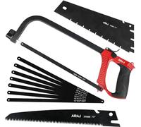 AIRAJ Scie À Métaux 300mm, Poignée Antidérapante, 9 Bandes De Scie De Rechange, Pour La Découpe De Tubes En Métal, Bois Et PVC