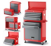 AIRAJ Servante d'atelier à 8 tiroirs | 42 pouces | Chariot d'atelier mobile | Chariot à outils avec couvercle en métal amovible | Armoire d'atelier et de rangement