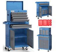 AIRAJ Servante d'atelier mobile à 7 tiroirs | 40 pouces | Servante à outils avec couvercle en métal amovible | Armoire d'atelier et de rangement | Chariot à outils avec crochet, insert et séparateur