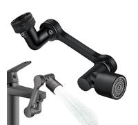 Airator Rallonge de robinet rotatif, 1440 degrés, grand angle, rotatif, multifonction, 2 modes d'eau, lavage du visage